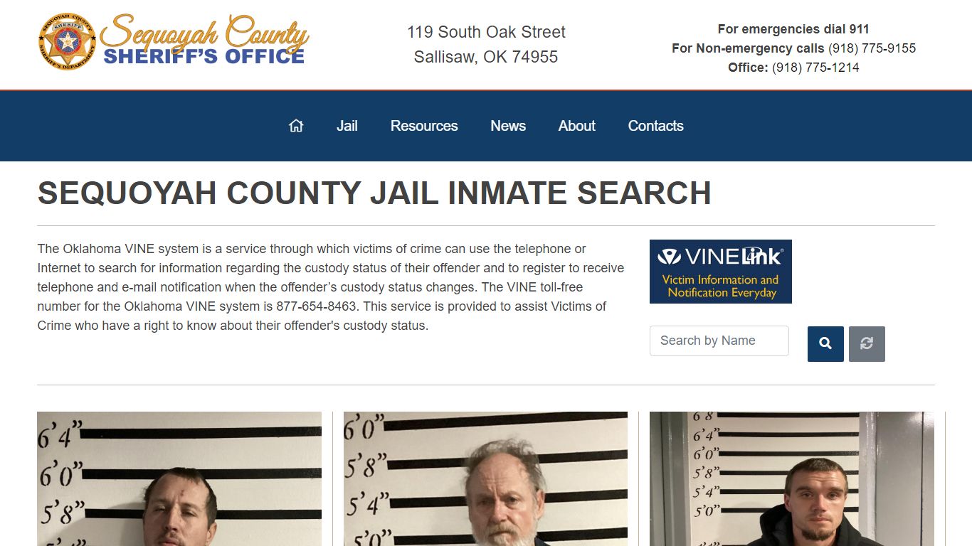 Inmate Search - Sequoyah County Sheriff's Office