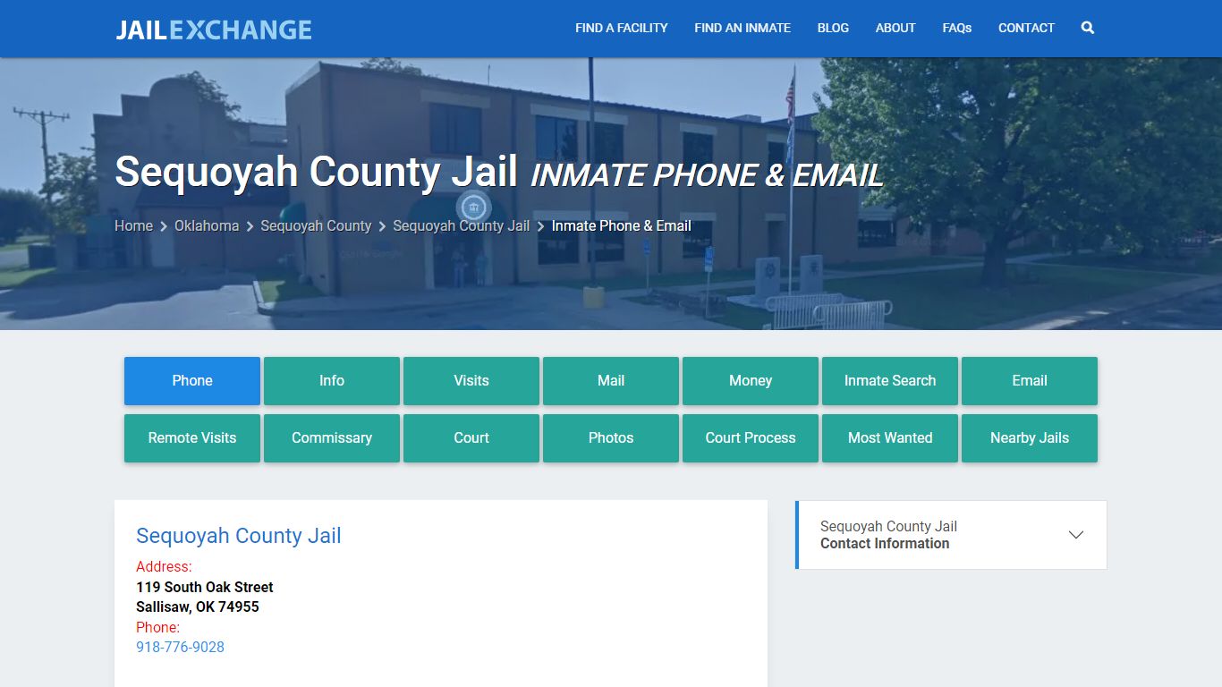 Inmate Phone - Sequoyah County Jail, OK - Jail Exchange
